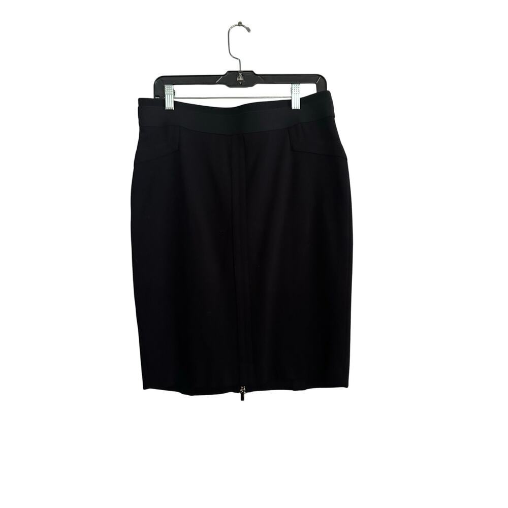 BCBGMAXAZRIA Women's Black Knee Length Stretch Pencil Skirt Size Large